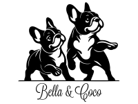 Wandtattoo Frenchies mit Wunschnamen Motivansicht