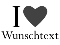 Wandtattoo I love mit Wunschtext Motivansicht