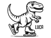 Wandtattoo Dino mit Schlittschuhen Motivansicht