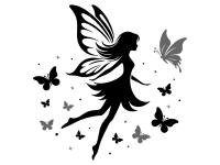 Wandtattoo Fee mit Schmetterlingen Motivansicht