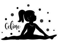 Wandtattoo Süße Turnerin mit Wunschname Motivansicht
