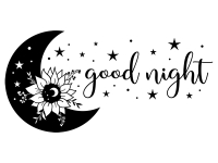 Wandtattoo Good Night Mond mit Sternen Motivansicht