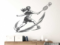 Wandtattoo Badminton Spielerin