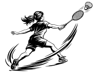 Wandtattoo Badminton Spielerin Motivansicht