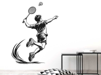 Wandtattoo Badminton Spieler