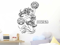Wandtattoo Cheerleaderin mit Wunschname