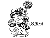 Wandtattoo Cheerleaderin mit Wunschname Motivansicht