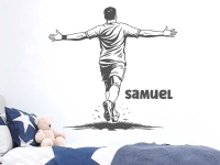 Wandtattoo Fußball Siegerpose mit Name