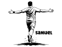 Wandtattoo Fußball Siegerpose mit Name Motivansicht