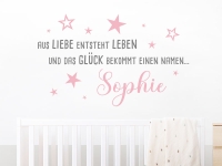 Wandtattoo Aus Liebe mit Wunschname