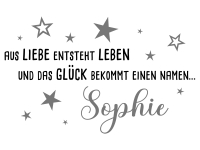Wandtattoo Aus Liebe mit Wunschname Motivansicht