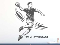 Wandtattoo Handballspieler mit Vereinsname