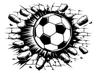 Wandtattoo Fußball Durchbruch Motivansicht