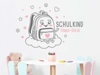 Wandtattoo Schulkind mit Wunschname