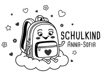 Wandtattoo Schulkind mit Wunschname Motivansicht