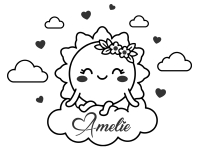 Wandtattoo Sonnenschein mit Wunschname Motivansicht