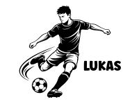 Wandtattoo Fußballer mit Wunschname Motivansicht