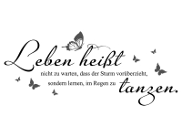 Wandtattoo Leben heißt nicht zu warten Motivansicht