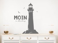 Wandtattoo Moin Leuchtturm mit Wunschname