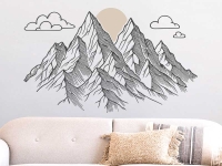 Wandtattoo Moderne Berglandschaft mit Sonne