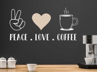 Wandtattoo Peace Love Coffee