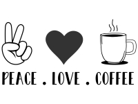 Wandtattoo Peace Love Coffee Motivansicht
