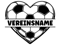 Wandtattoo Fußball Herz mit Name Motivansicht