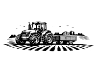Wandtattoo Landschaft mit Traktor Motivansicht