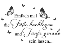 Wandtattoo Füße hochlegen Motivansicht