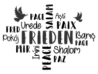Wandtattoo Wortwolke Frieden Motivansicht
