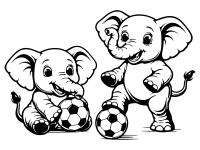 Wandtattoo Fußball Elefanten Motivansicht