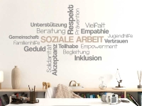 Wandtattoo Wortwolke Soziale Arbeit