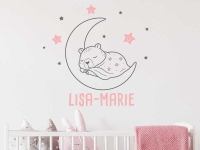Wandtattoo Capybara im Mond mit Name