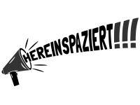 Wandtattoo Hereinspaziert mit Megafon Motivansicht