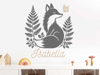 Wandtattoo Fuchs mit Schmetterling