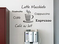 Wandtattoo Latte Macchiato, Café, Espresso