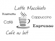 Wandtattoo Latte Macchiato, Café, Espresso Motivansicht