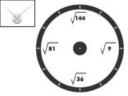 Wandtattoo Uhr Mathematische Wurzeln Motivansicht