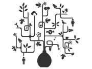 Wandtattoo Icon Baum mit Symbolen Motivansicht