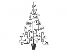 Wandtattoo Moderner Weihnachtsbaum Motivansicht