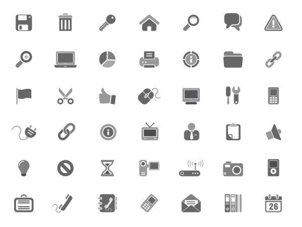 Verschiedene Icons und Piktogramme