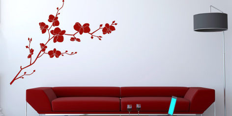 Wandtattoo Blume Rot