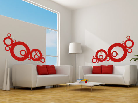 Wandtattoo Retro Kreise