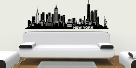 Skyline von New York als Wandtattoo mit dem Freedom Tower