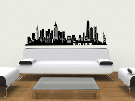 Skyline von New York als Wandtattoo mit dem Freedom Tower