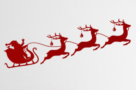 Rentierschlitten Weihnachts Wandtattoo Weihnachts-Wandtattoo von Wandtattoos.de: Rentierschlitten