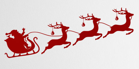 Rentierschlitten Weihnachts Wandtattoo Weihnachts-Wandtattoo von Wandtattoos.de: Rentierschlitten