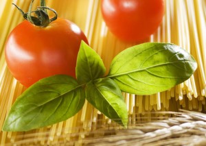 Tomate und Basilikum