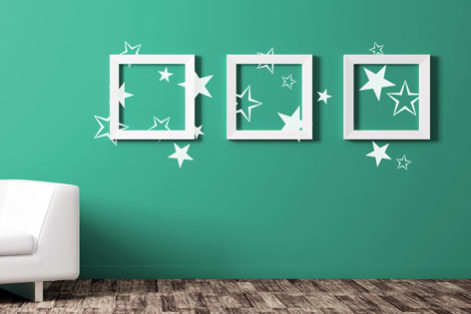 Wandtattoo Sterne im Fotorahmen Wandtattoo Sterne mit Bilderrahmen