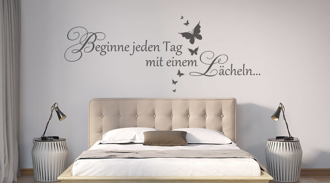 Wandtattoo Spruch Beginne jeden Tag